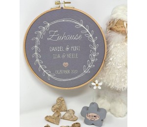 Stickdatei - Familienkranz mit Namen individualisiert